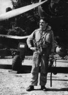 Asisbiz Aircrew RNZAF pilot Ossie Hawkins in front of a Corsair before a mission 01