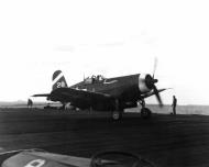 Asisbiz Vought F4U 1D Corsair VBF 6 White 28 landing on CV 19 USS Hancock 21st Mar 1945 01