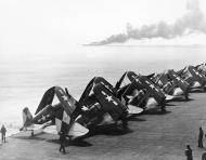 Asisbiz Vought F4U 1D Corsairs VBF 83 White 174 SB2C 4 VB 83 White 204 aboard CV 9 USS Essex 1945 01