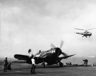 Asisbiz Vought F4U 5N Corsair VC 3 White NP2 CV 9 USS Essex off Korea Jan 1952 01