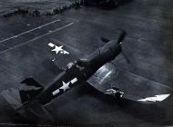 Asisbiz Vought F4U 1C Corsair VF 85 White 1 XO Tex O'Neill flak damaged over Kyushu Korea 01
