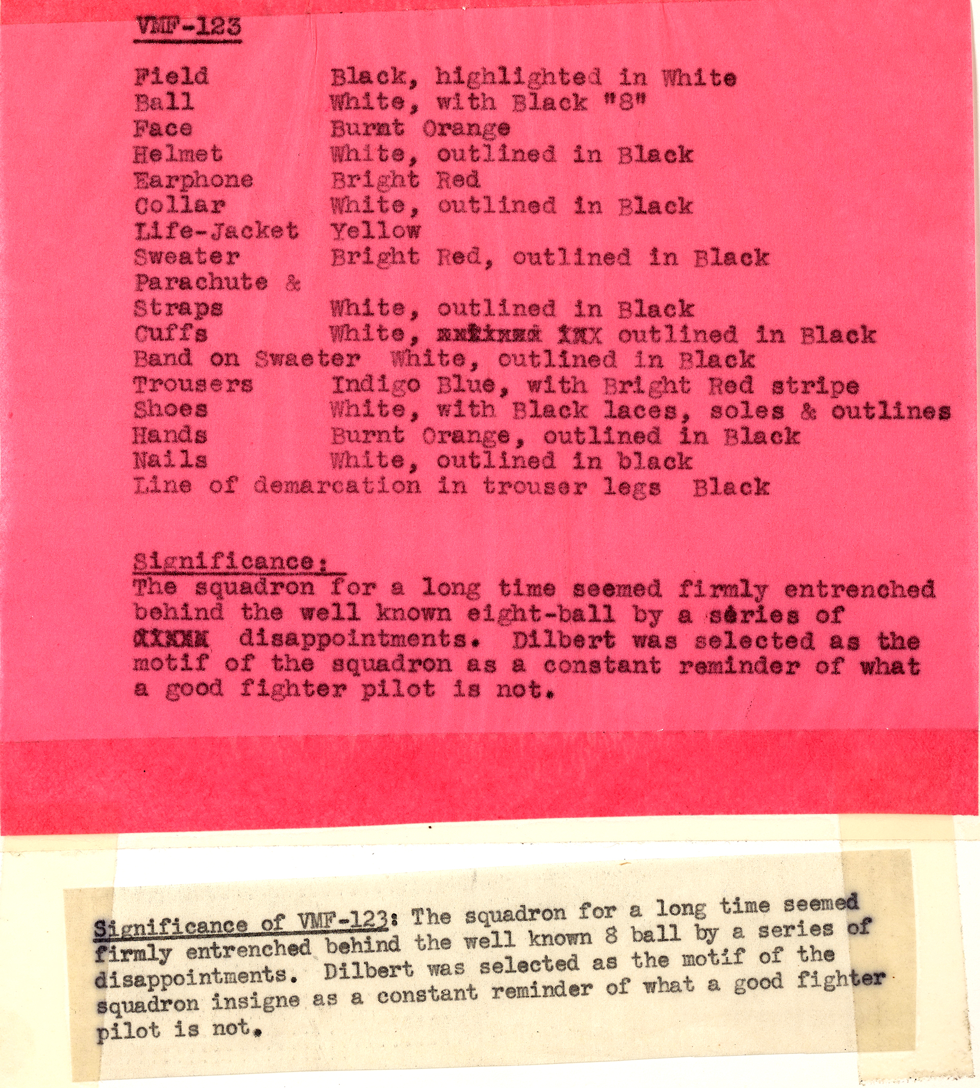 Artwork USN VMF 123 0C