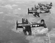 Asisbiz Vought F4U 4 Corsair VMF-212 White LD6 LD22 LD9 and LD8 in close formation 01