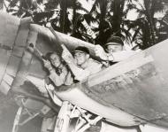 Asisbiz Aircrew USMC VMF 214 1Lts RW McClurg middle PA Mullen and EL Olander all credited with 3 Zero Kills at Vella Lavella 4th Dec 1943 01