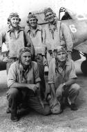 Asisbiz Aircrew USMC VMF 214 Black Sheep Al Johnson and Edwin L Olander left plus other pilots 01