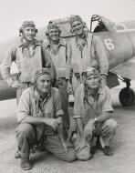 Asisbiz Aircrew USMC VMF 214 Capt EL Olander and 1Lt H Holden (BR) 1Lt AL Johnson WL Crocker PT Lane at Vella Lavella 5th Jan 1944 01