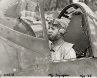 Asisbiz Aircrew USMC VMF 214 Maj Gregory Pappy Boyington seated in his Corsair at Guadalcanal 1st May 1943 02