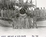 Asisbiz Aircrew USMC VMF 214 members of Major Gregory Boylngton's Black Sheep wearing their 20 caps from the St. Louis Cardinals Dec 1943 02