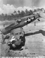 Asisbiz Vought F4U 1D Corsair VMF 214 Black Sheep White 777 BuNo 17777 overturned on landing 16th Dec 1943 02