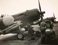 Asisbiz Vought F4U-5NL Corsair MAG 33 VMF(N) 214 WE24 repair center Korea circa 1950 03