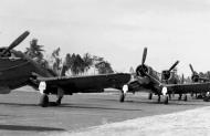 Asisbiz Vought F4U 1A Corsairs VMF 216 White 114 parked at Cape Torokina Bougainville 17th Dec 1943 01