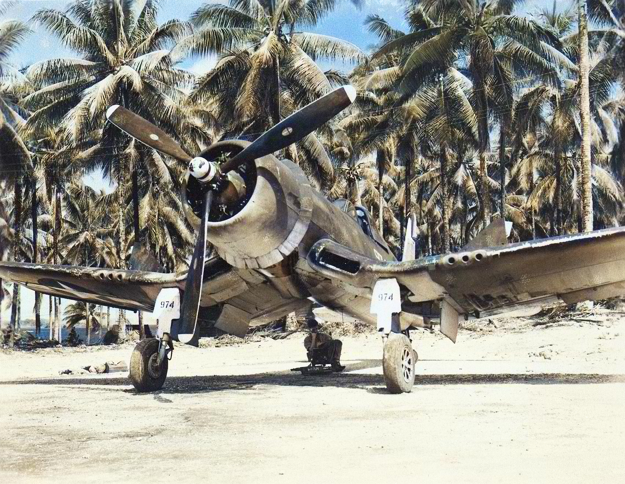 Vought F4U-1A Corsair VMF-222 White 974 BuNo 17974 Green Island now Nissan Island N Solomons 14th Feb 1943 ASC1