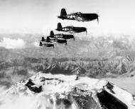 Asisbiz Vought F4U 1C Corsair VMF 311 White N10 N11 N12 N21 and N23 over Fujiyama Japan 1945 01