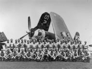 Asisbiz Aircrew USMC VMF 323 pose in front of an F4U 4 Corsair aboard the CVE 118 USS Sicily 1951 01