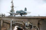 Asisbiz Vought F4U-1D Corsair VMF-512 White 27 landing aboard USS Gilbert Islands (CVE 107) 01