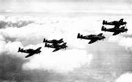 Asisbiz Boultan Defiant MkI RAF 264Sqn in formation over England late 1940