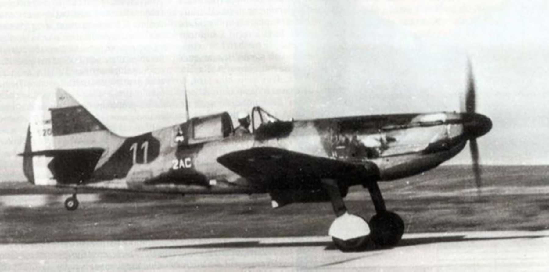 Vichy Dewoitine D 520 Escadrille 2AC Yellow 11 taking off 1942 01