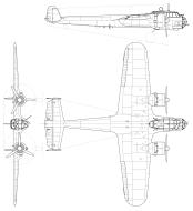 Asisbiz Dornier Do 17Z2 blue print scale drawing 3 view drawing by Kaboldy via Wiki 0A