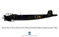 Asisbiz Dornier Do 217E2 9.KG2 U5+NT Yellow N Arnhem Deelen Holland summer 1942 0A