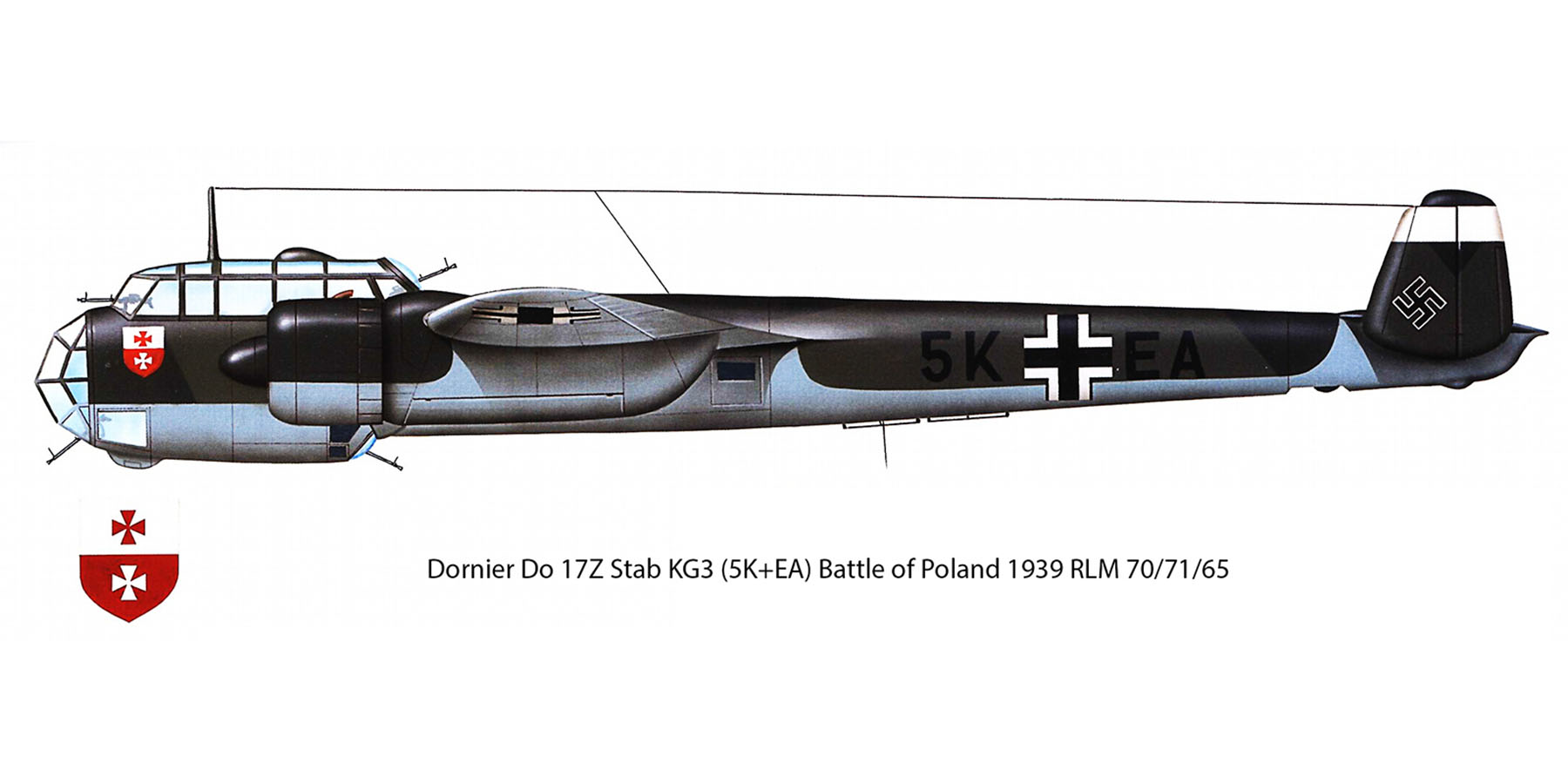 Dornier Do 17Z Geschwader Stab KG3 5K+EA Battle of Poland 1939 0A