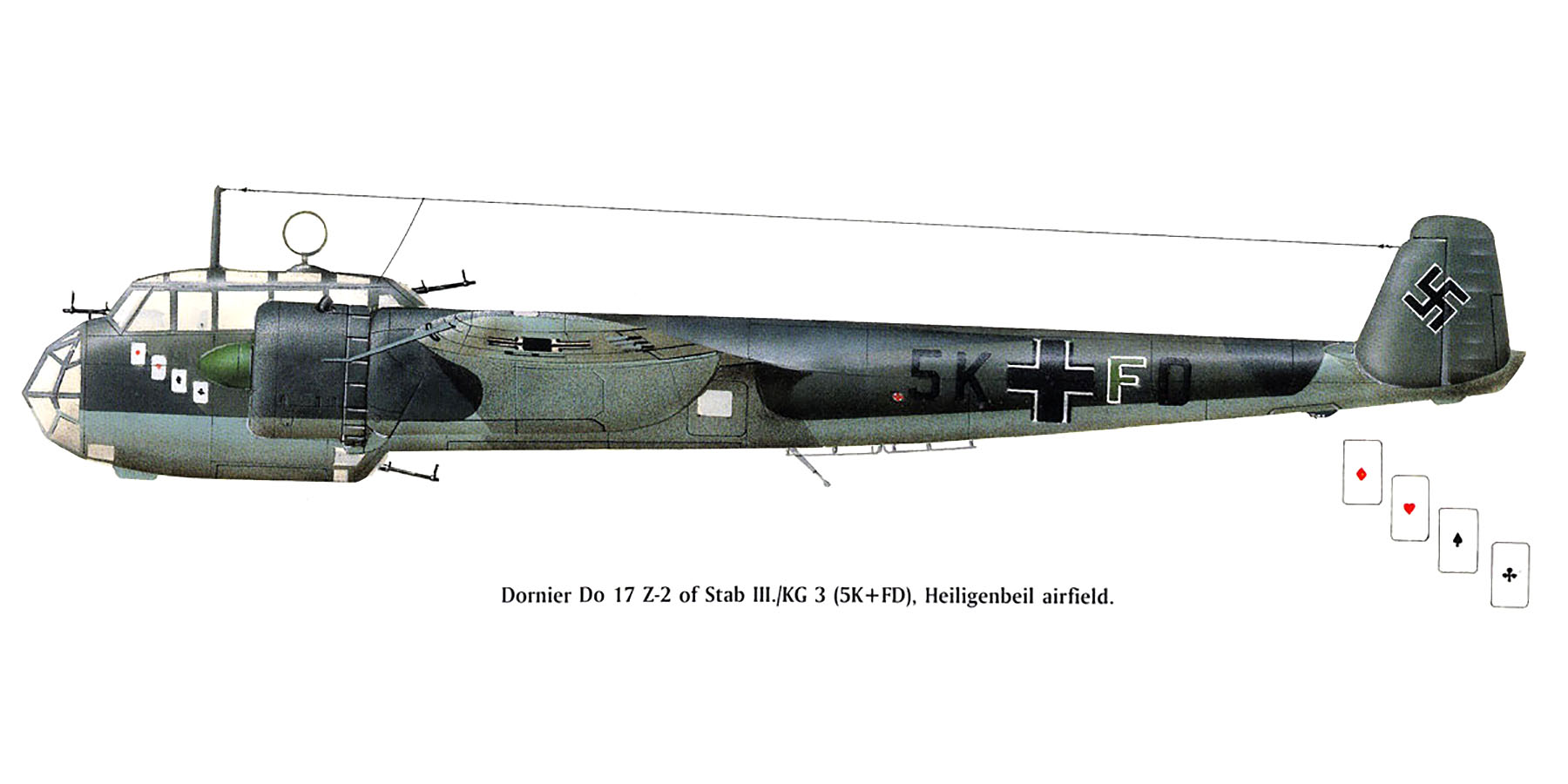 Dornier Do 17Z2 Stab III.KG3 5K+FD Heiligenbeil airfield Prusia Germany 1939 0A