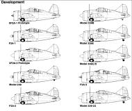 Asisbiz Artwork Brewster Buffalo F2A blue print showing development history 0A