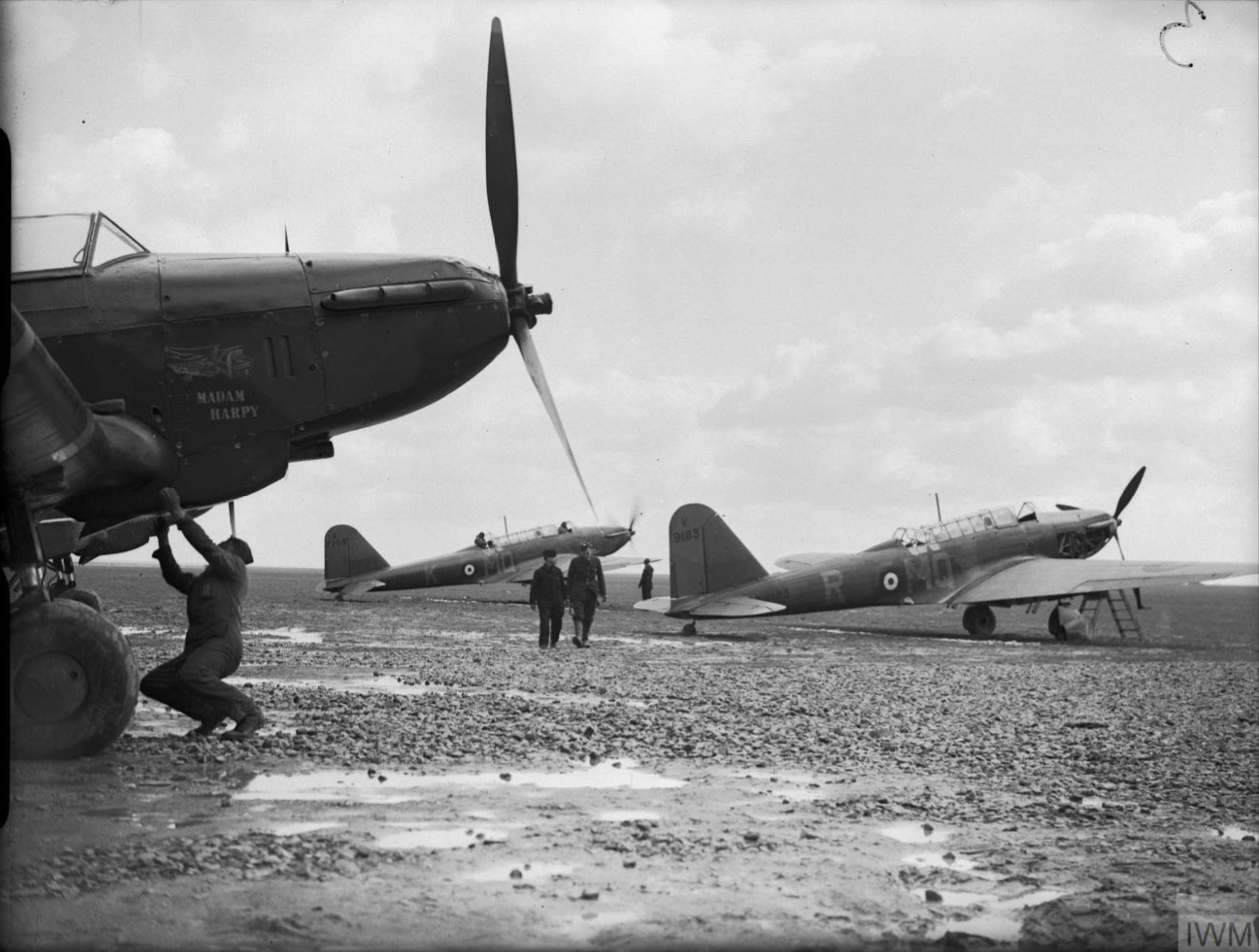 Fairey Battle I RAF 226Sqn MQR K9183 at Reims Champagne France 1940 IWM CH1115