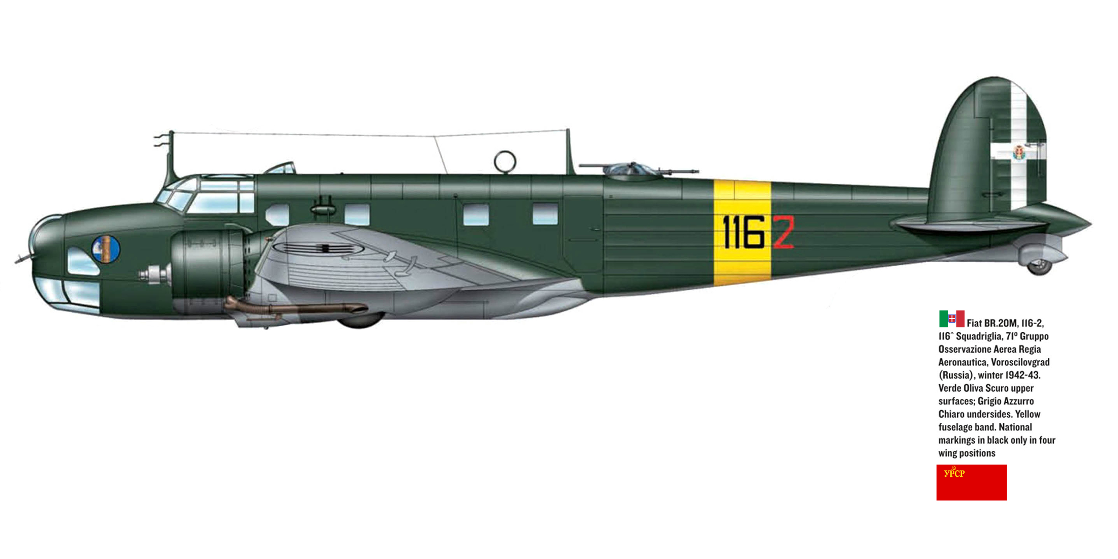 Regia Aeronautica Fiat BR.20M Cicogna 71 Gruppo 116 Sqadriglia 116 2 Voroscilovgrad Ukrain winter 1942 43 0A