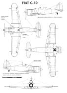 Asisbiz Artwork technical drawing of a Fiat G50 Freccia Revi 29 P19