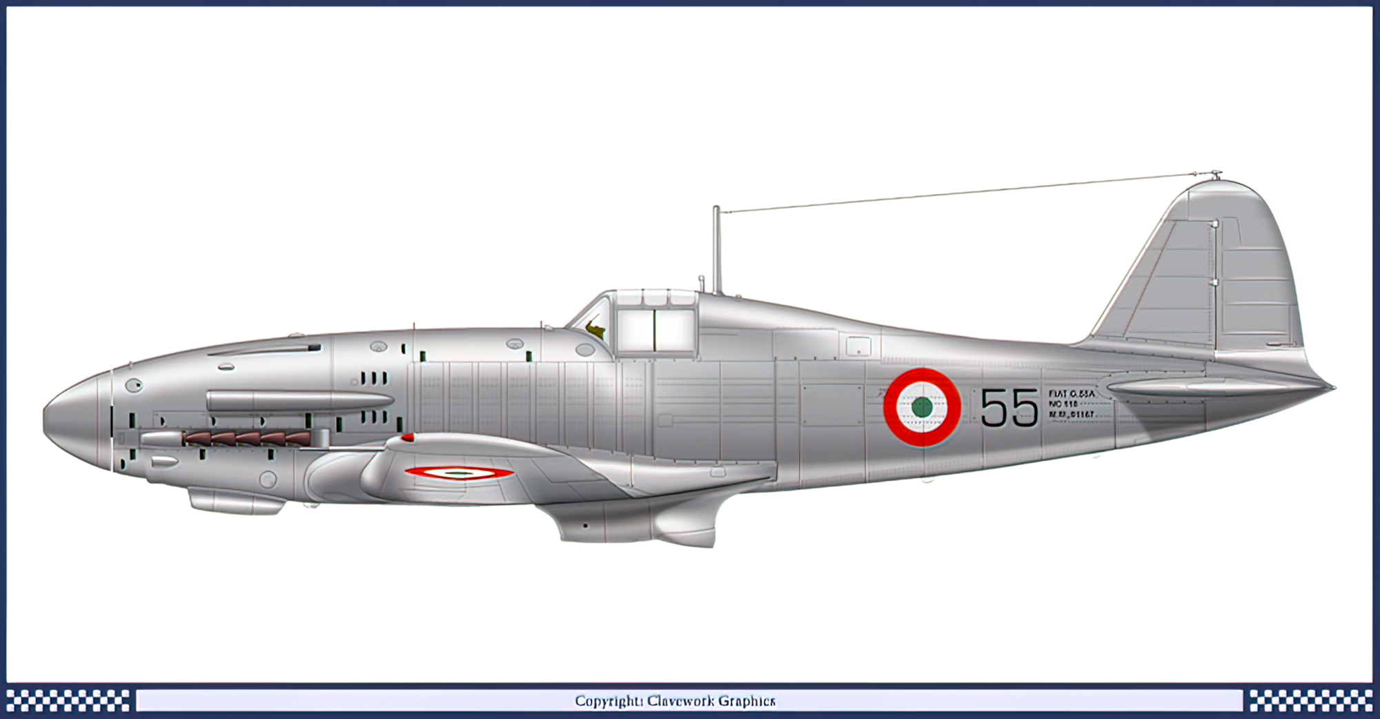 Aeronautica Militare Fiat G.55A Italian Airforce 1947 by Clavework Graphics 0A