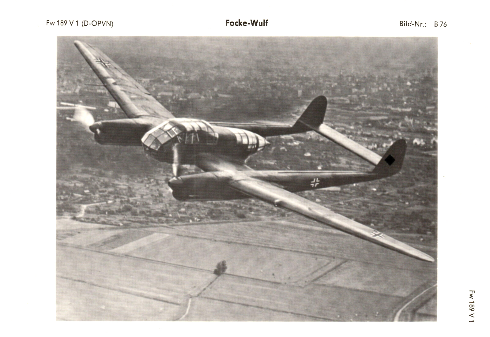 Focke Fw 189V1 Stkz D OPVN later GN+AI WNr 1997 identification card ebay 01