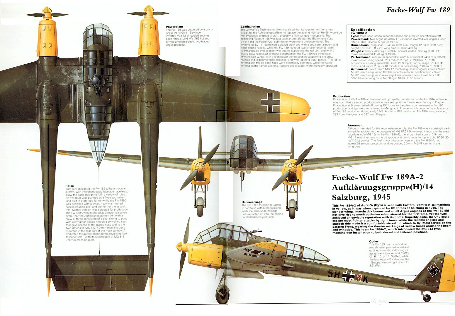 Focke Wulf Fw 189 NAG16 5H+RK Germany 1945 0B