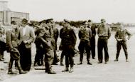 Asisbiz Aircrew Luftwaffe pilot Ekdo 25 Horst Geyer and Adolf Galland Parchim 1944 01