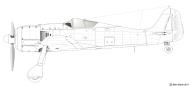 Asisbiz Art technical drawing Focke Wulf Fw 190A4 comparison profile line drawing Wiki 0A