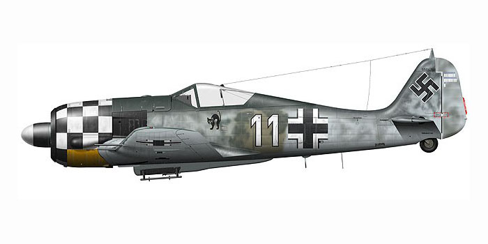 Focke Wulf Fw 190A6 1.JG1 White 11 Georg Schott Deelen Holland 1943 0C