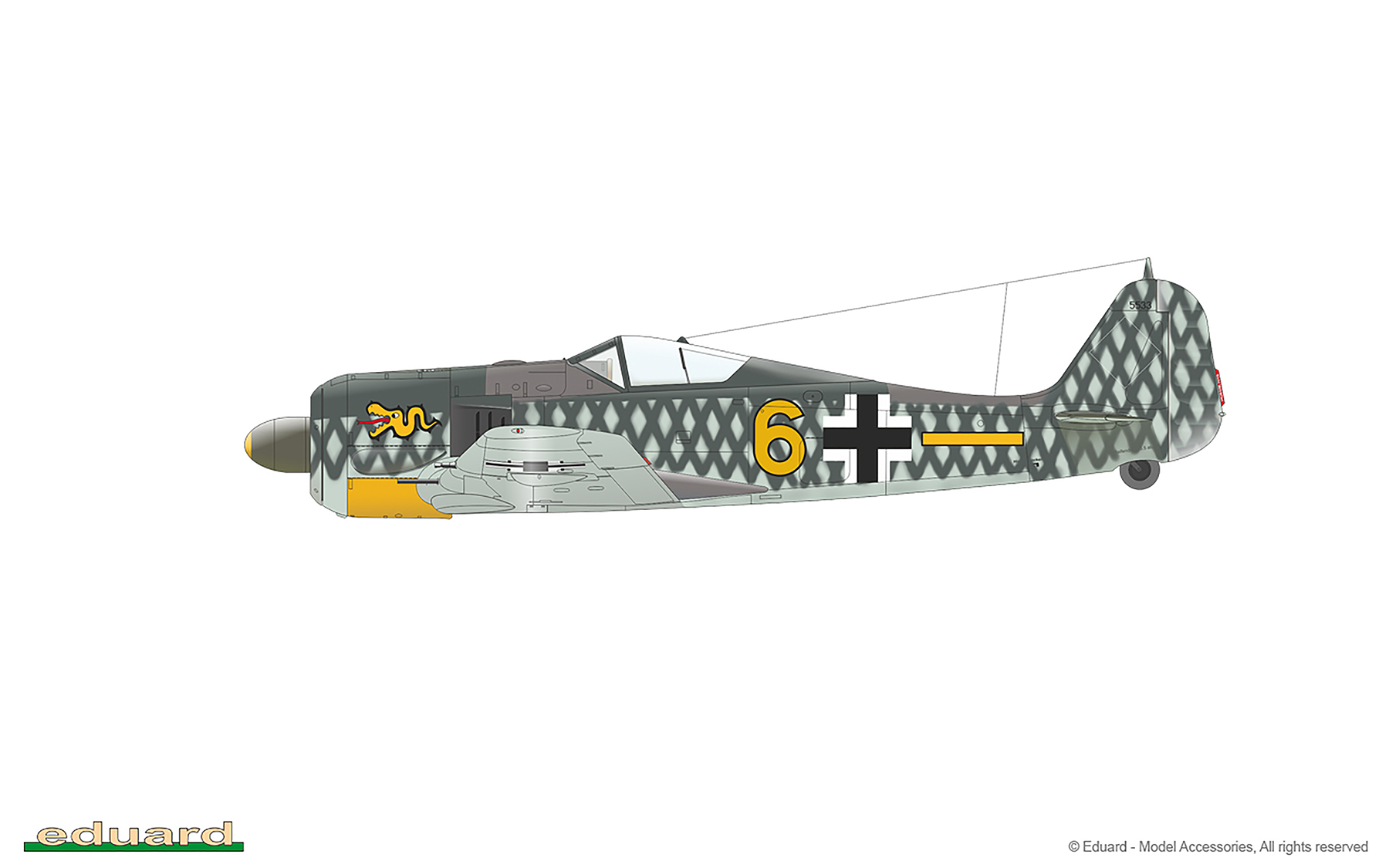 Hobby Master 1:48 Fw 190A Luftwaffe 6.//JG 1 Wolfgang Leonhardt Yellow 6