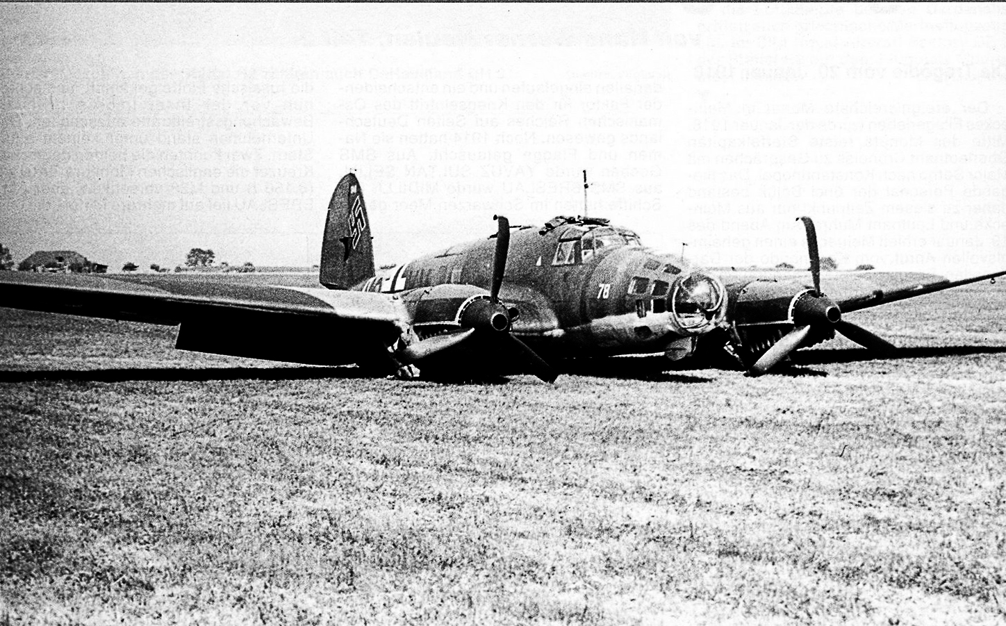 Heinkel He 111B2 FFSC12 landing mishap summer 1940 01