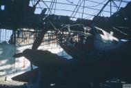 Asisbiz Heinkel He 111 1.Flieger Erganzungsgruppe (See) Kamp 6H+HH inside a bombed out hangar FRE7393