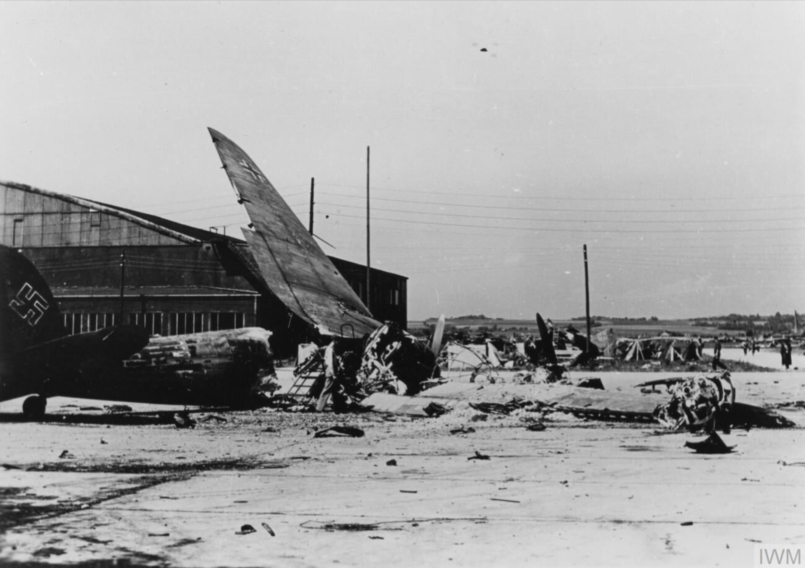 Heinkel He 111 destroyed during a 8AF raid by 96th Bomb Group FRE3994
