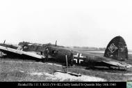 Asisbiz Heinkel He 111 3.KG1 V4+KL belly landed St Quentin May 10th 1940 01