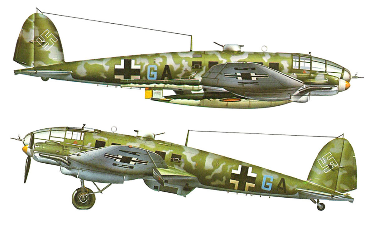 Heinkel He 111H22 Geschwader Stab KG3 5K+GA with V1 Holland July 1944 0A