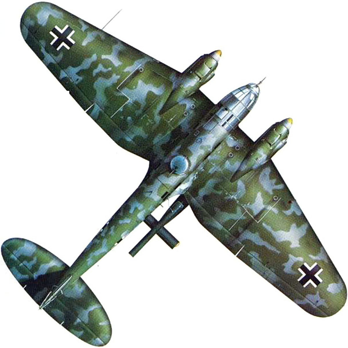 Heinkel He 111H22 Geschwader Stab KG3 5K+GA with V1 Holland July 1944 0B