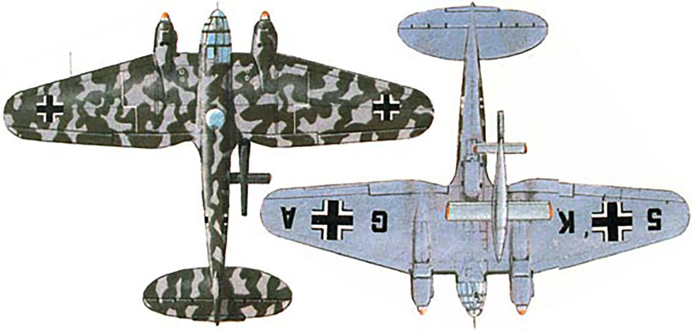Heinkel He 111H22 Geschwader Stab KG3 5K+GA with V1 Holland July 1944 0D