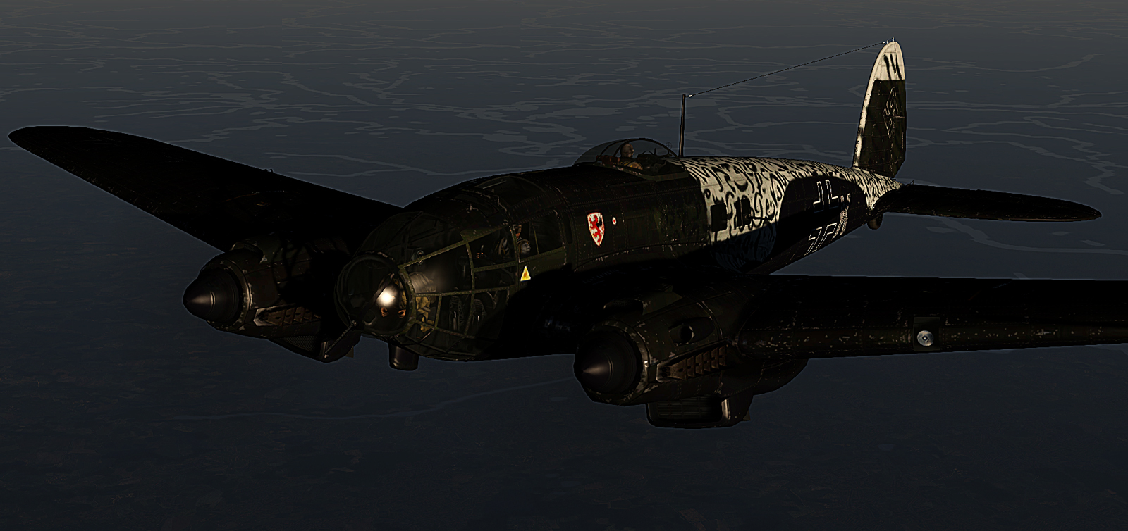 COD C6 Heinkel He 111P KG55 White K crossing the English Channel V01