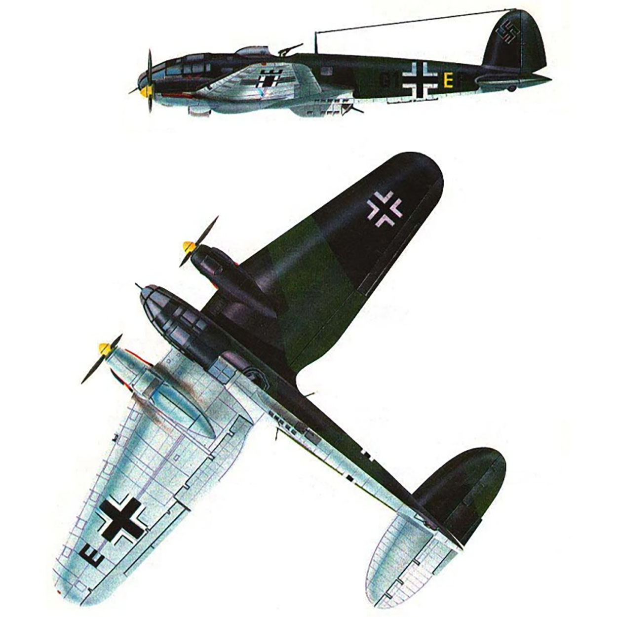 Heinkel He 111H 6.KG55 Yellow E France 1940 0B