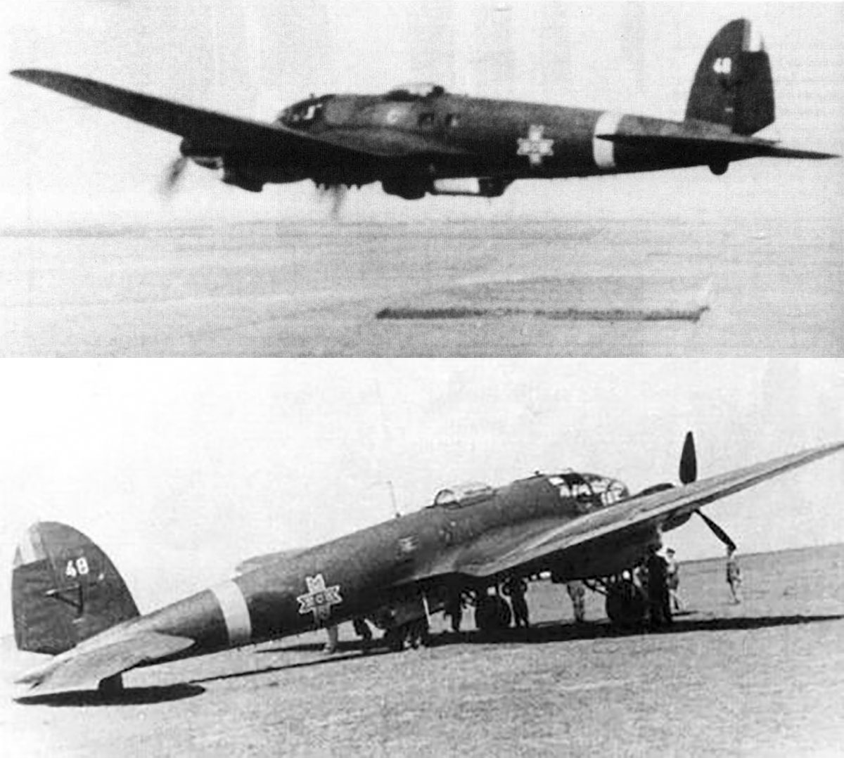 Heinkel He 111H6 RRAF White 48 was also capable of carrying torpedos 01