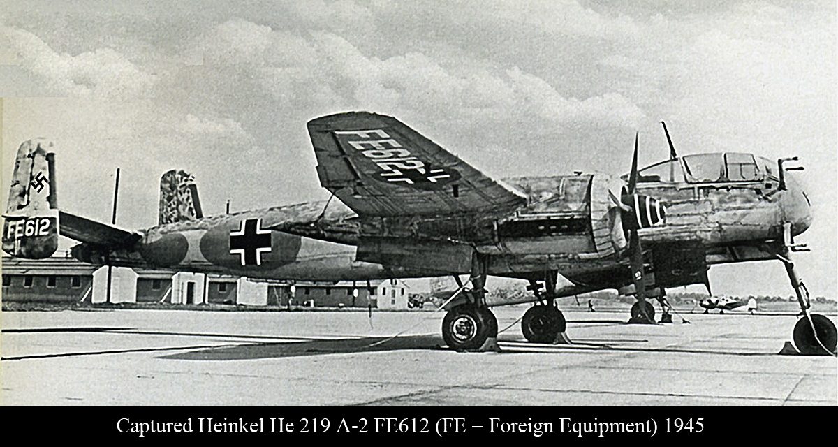 Heinkel He 219A2 captured FE612 (FE=Foreign Equipment) 1945 01