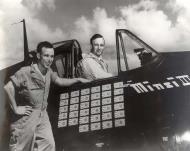 Asisbiz Aircrew USN CDR David McCampbell Commander Air Group 15 in his F6F 5 Hellcat Minsi III 03