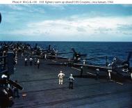 Asisbiz Grumman F6F 3 Hellcats warm up their engines USS Cowpens Jan 1944 01