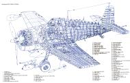 Asisbiz Artwork showing internal structure of a typical Grumman F6F 5 Hellcat 0A